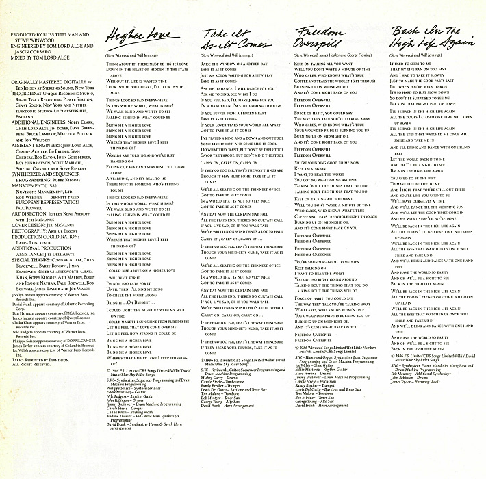 Back In The High Life